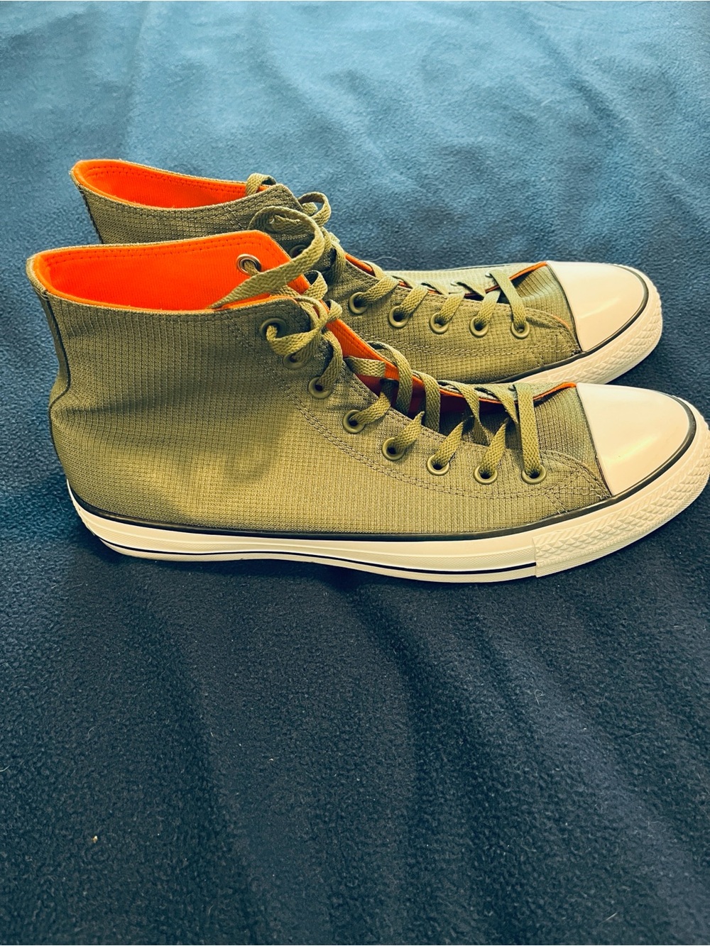 Converse Chuck Taylor All-Stars High-Top Sneakers in Olive with Orange Lining